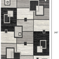 HomeRoots 2' x 20' Gray Asymmetric Blocks Runner Rug