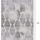 HomeRoots 2' x 20' Gray Dripping Damask Runner Rug