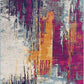 HomeRoots 2' x 20' Gray and Magenta Abstract Runner Rug