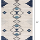 HomeRoots 2' x 20' Navy and Ivory Tribal Pattern Runner Rug