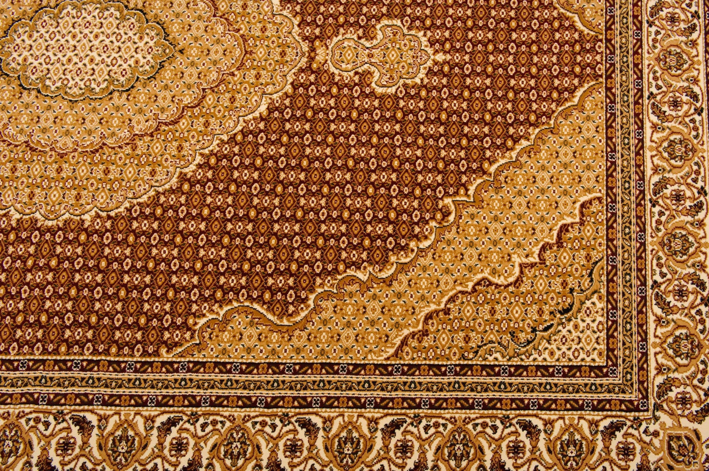 HomeRoots 2' x 20' Red and Beige Medallion Runner Rug