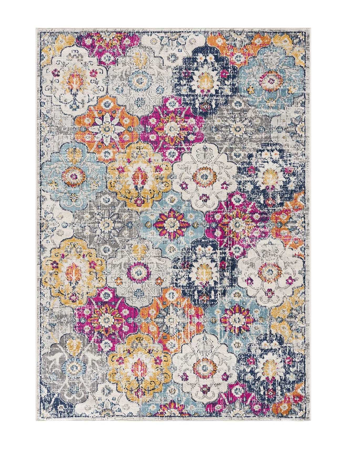 HomeRoots 2' x 20' Rust Distressed Floral Runner Rug