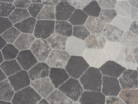 HomeRoots 2' x 3' Beige Cobblestone Pattern Scatter Rug