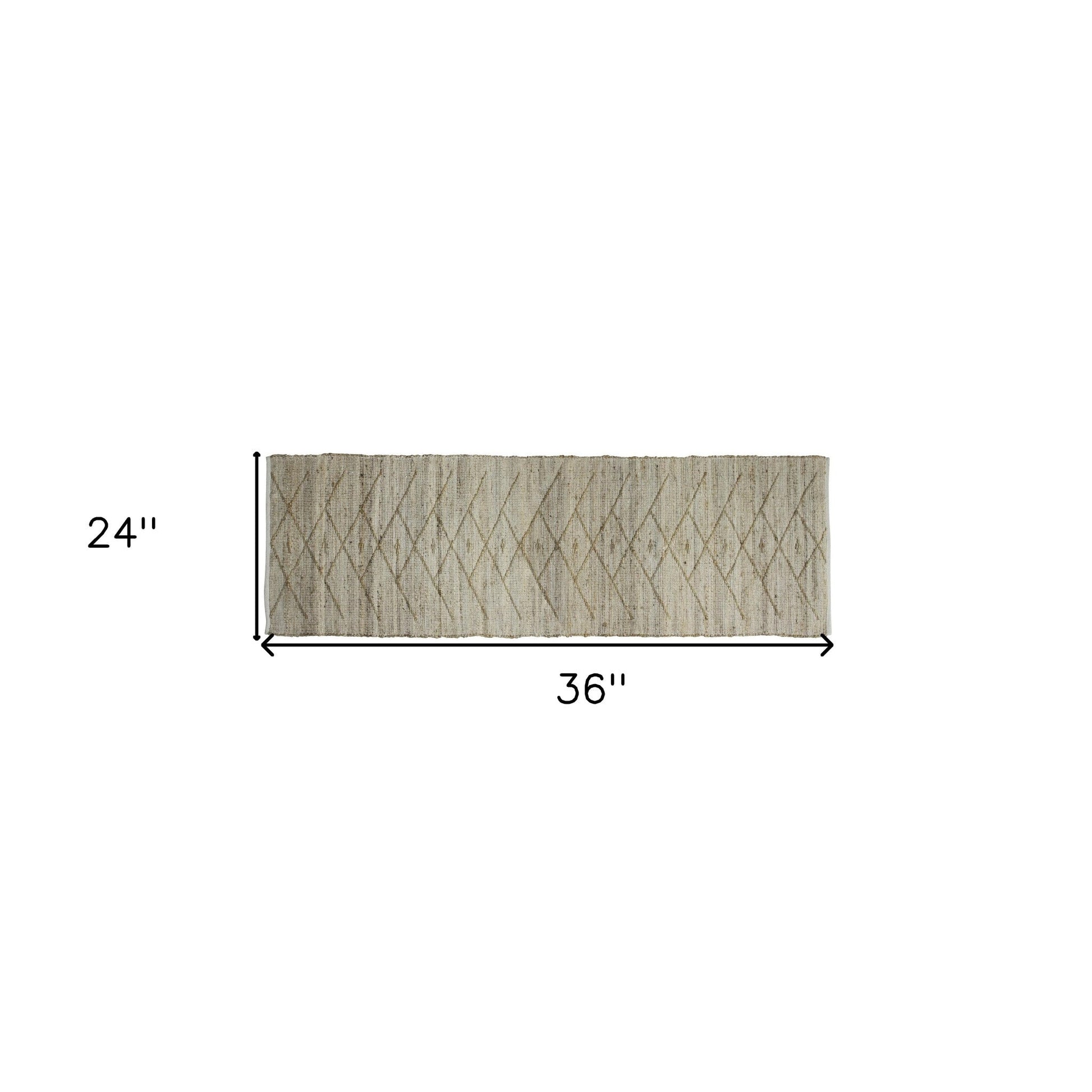 HomeRoots 2' x 3' Beige Distressed Tribal Scatter Rug