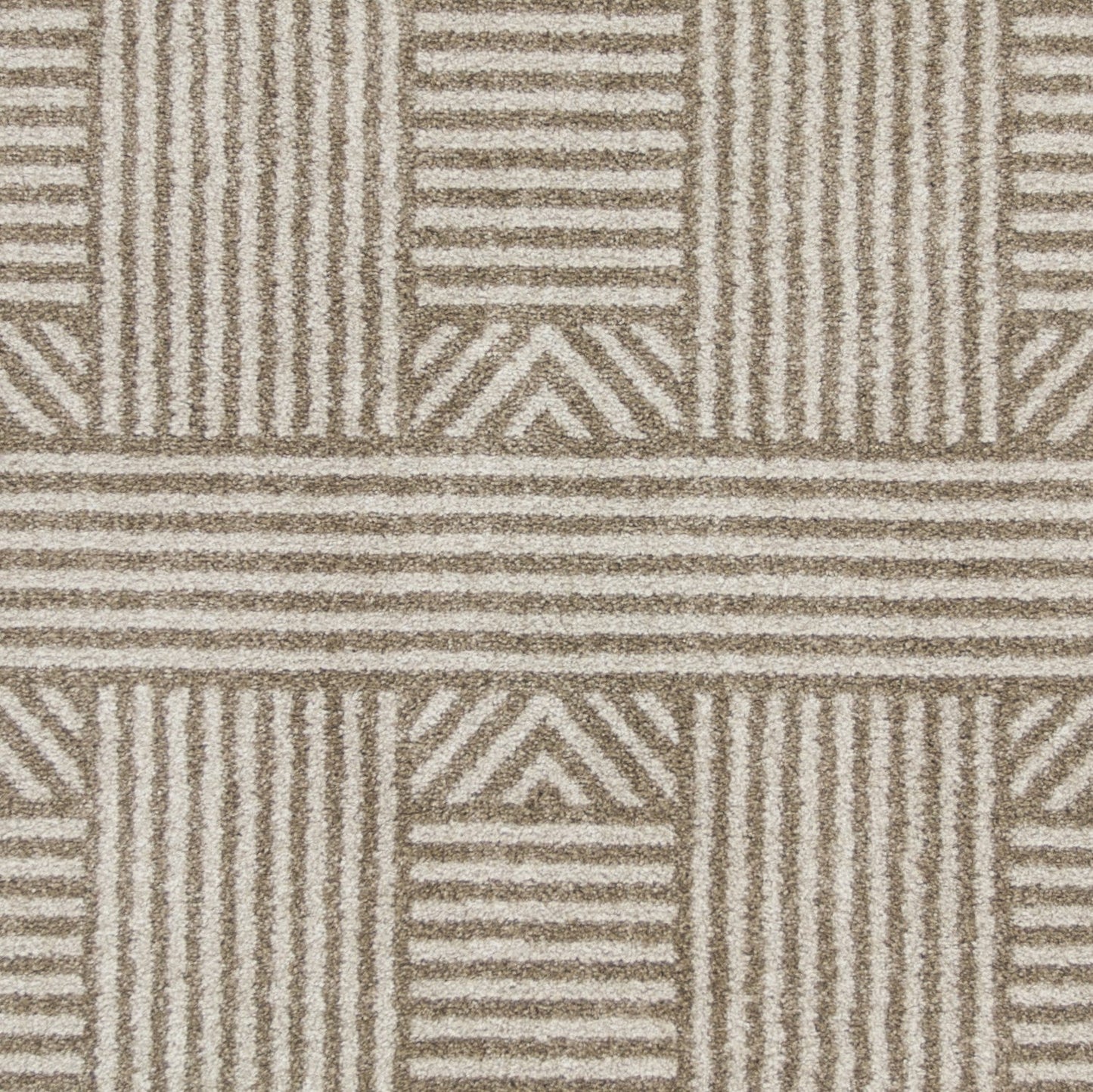HomeRoots 2' x 3' Beige Geometric Lines UV Treated Accent Rug