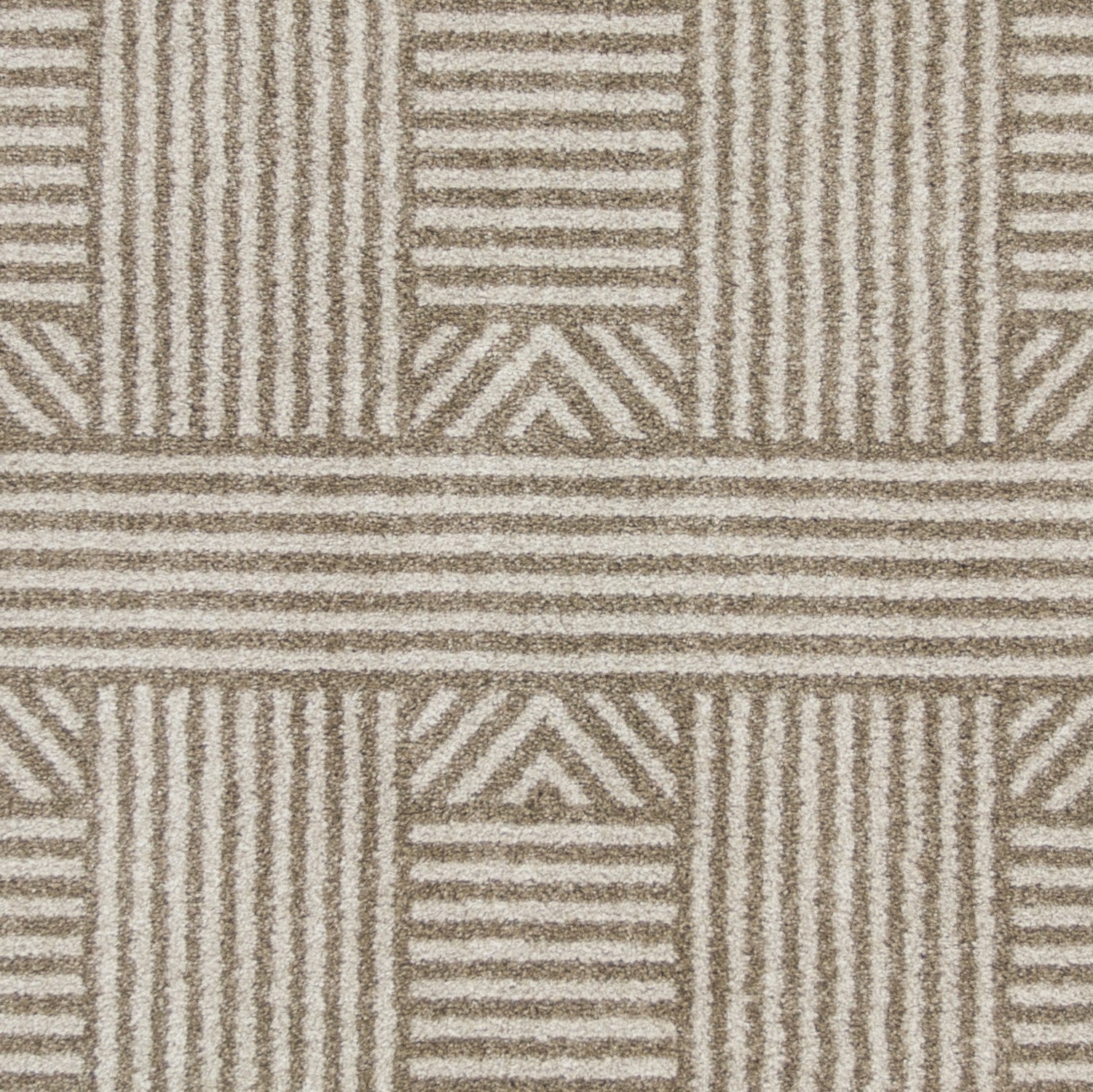 HomeRoots 2' x 3' Beige Geometric Lines UV Treated Accent Rug