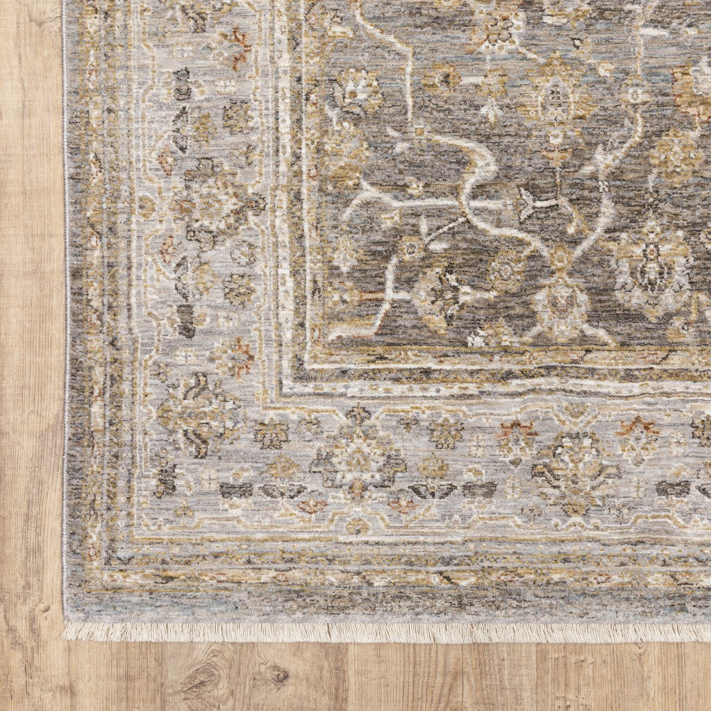 HomeRoots 2' x 3' Beige Grey Machine Woven Oriental Indoor Area Rug