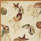 HomeRoots 2' x 3' Beige Hand Hooked Sea Shells Indoor Accent Rug