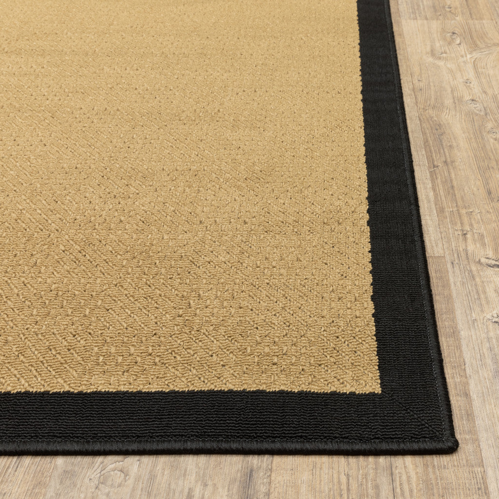 HomeRoots 2' x 3' Beige and Black Plain Indoor Outdoor Scatter Rug