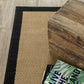HomeRoots 2' x 3' Beige and Black Plain Indoor Outdoor Scatter Rug