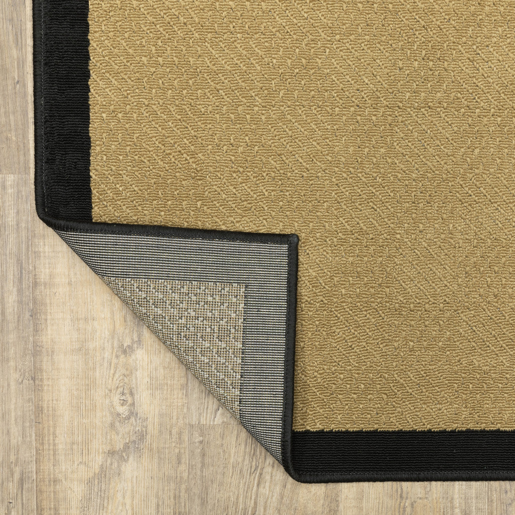 HomeRoots 2' x 3' Beige and Black Plain Indoor Outdoor Scatter Rug