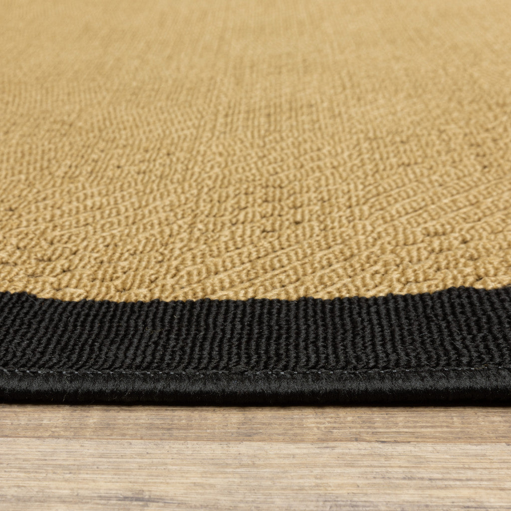 HomeRoots 2' x 3' Beige and Black Plain Indoor Outdoor Scatter Rug