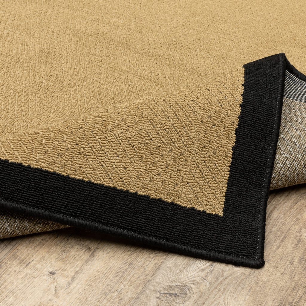 HomeRoots 2' x 3' Beige and Black Plain Indoor Outdoor Scatter Rug