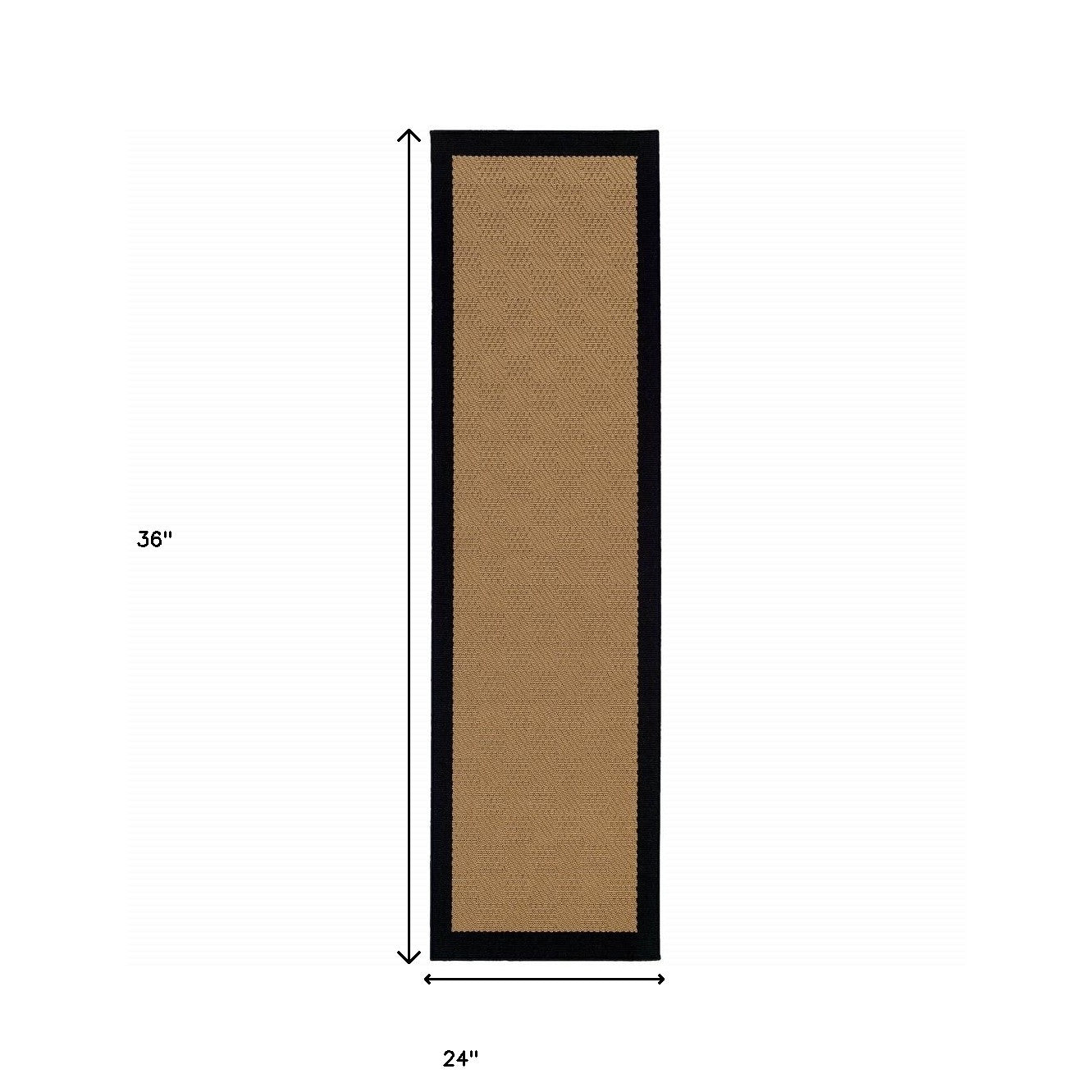 HomeRoots 2' x 3' Beige and Black Plain Indoor Outdoor Scatter Rug