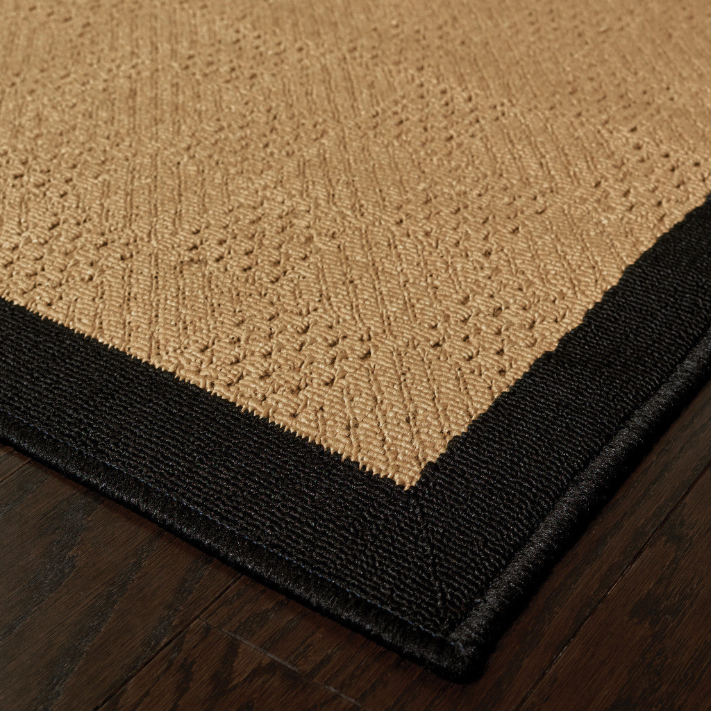 HomeRoots 2' x 3' Beige and Black Plain Indoor Outdoor Scatter Rug