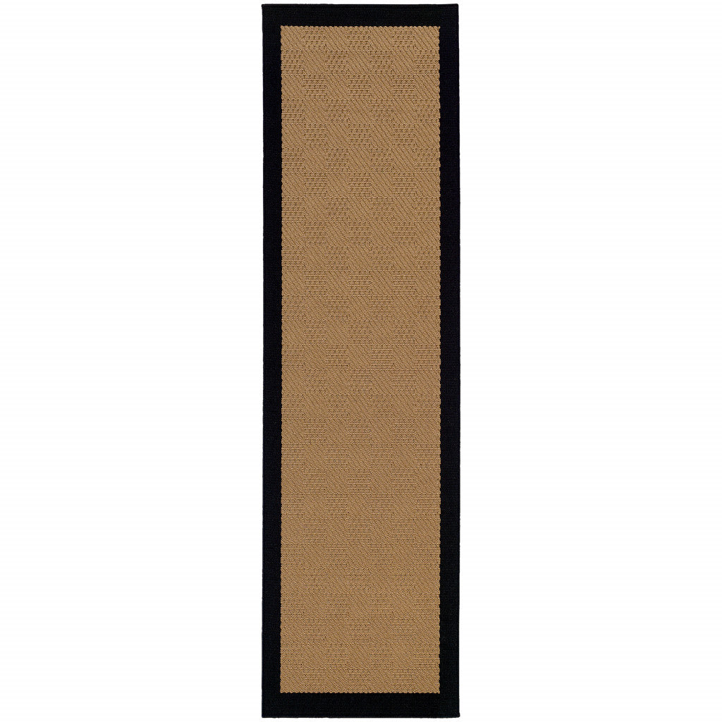 HomeRoots 2' x 3' Beige and Black Plain Indoor Outdoor Scatter Rug