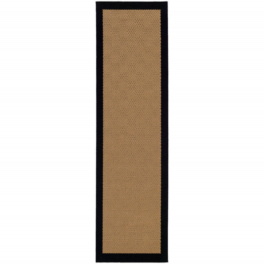 HomeRoots 2' x 3' Beige and Black Plain Indoor Outdoor Scatter Rug