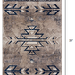 HomeRoots 2' x 3' Beige and Blue Boho Chic Scatter Rug