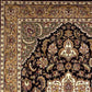HomeRoots 2' x 3' Black Beige Machine Woven Floral Medallion Indoor Accent Rug