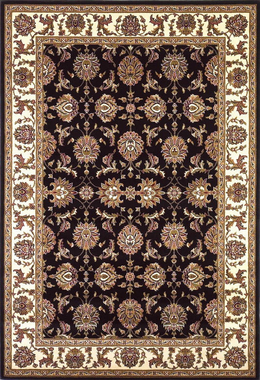 HomeRoots 2' x 3' Black Ivory Machine Woven Floral Traditional Indoor Accent Rug