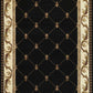 HomeRoots 2' x 3' Black Machine Woven Hand Carved Fleur De Lis Indoor Accent Rug