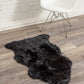 HomeRoots 2' x 3' Black New Zealand Natural Sheepskin Rug