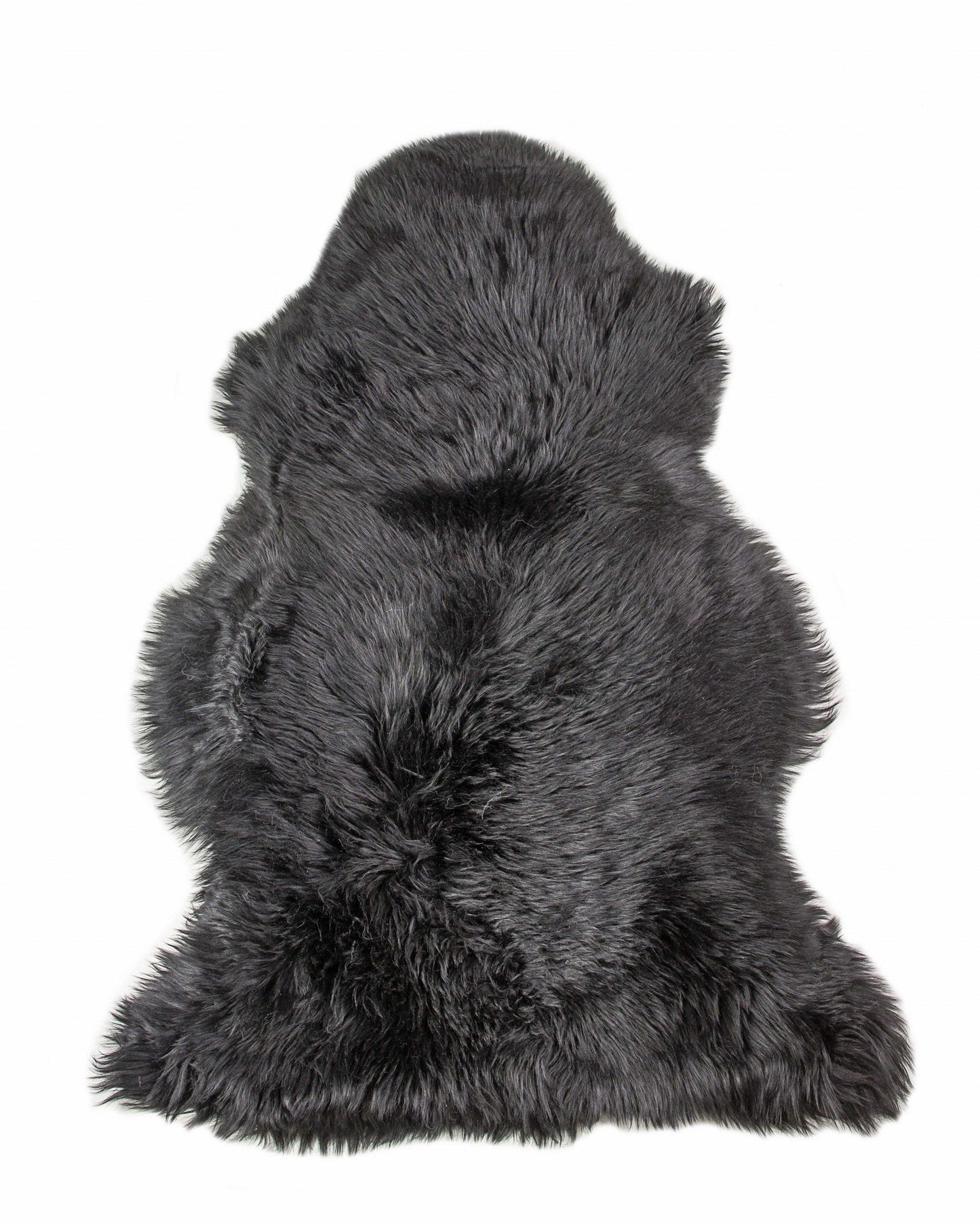 HomeRoots 2' x 3' Black New Zealand Natural Sheepskin Rug