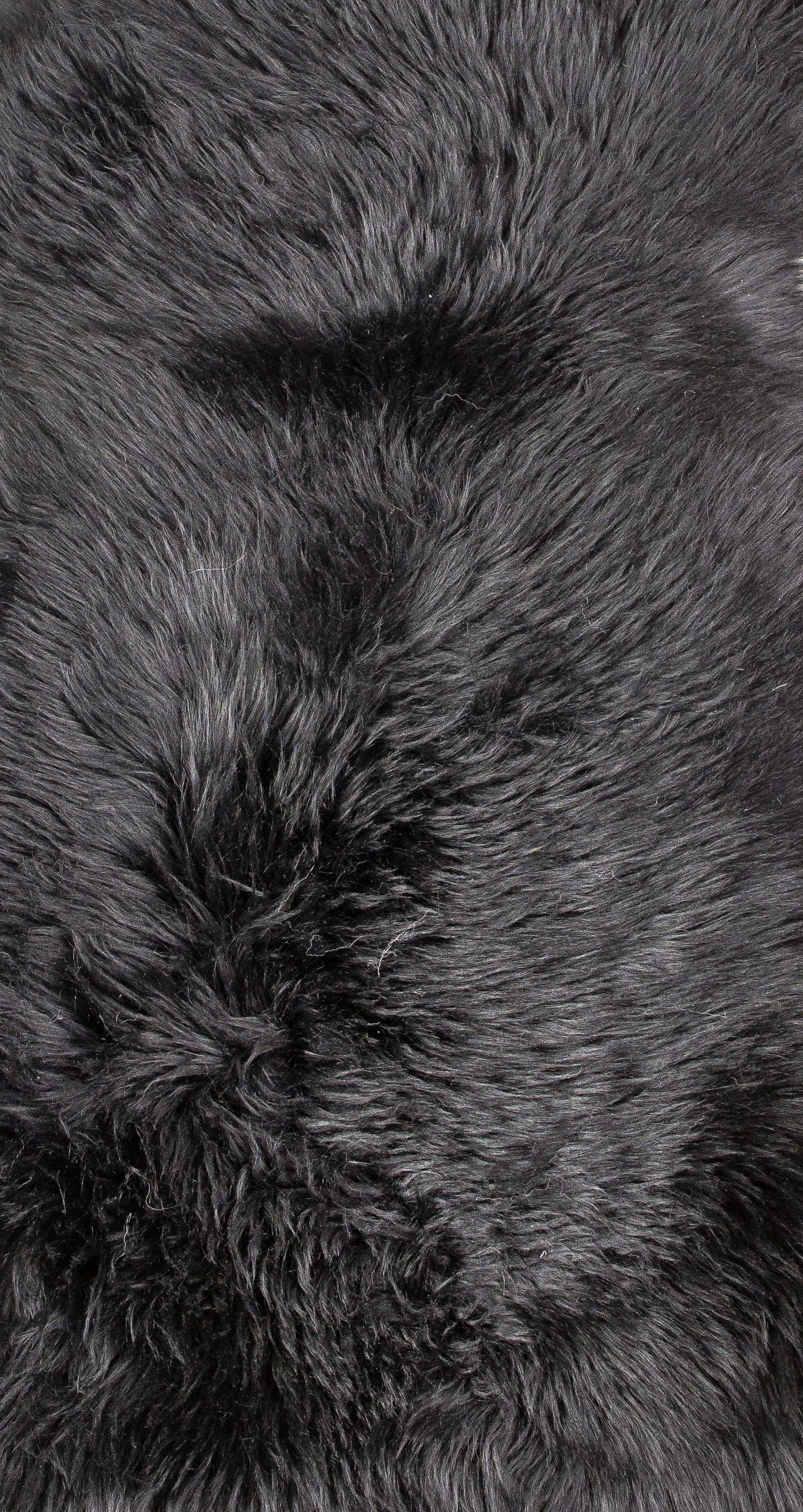 HomeRoots 2' x 3' Black New Zealand Natural Sheepskin Rug