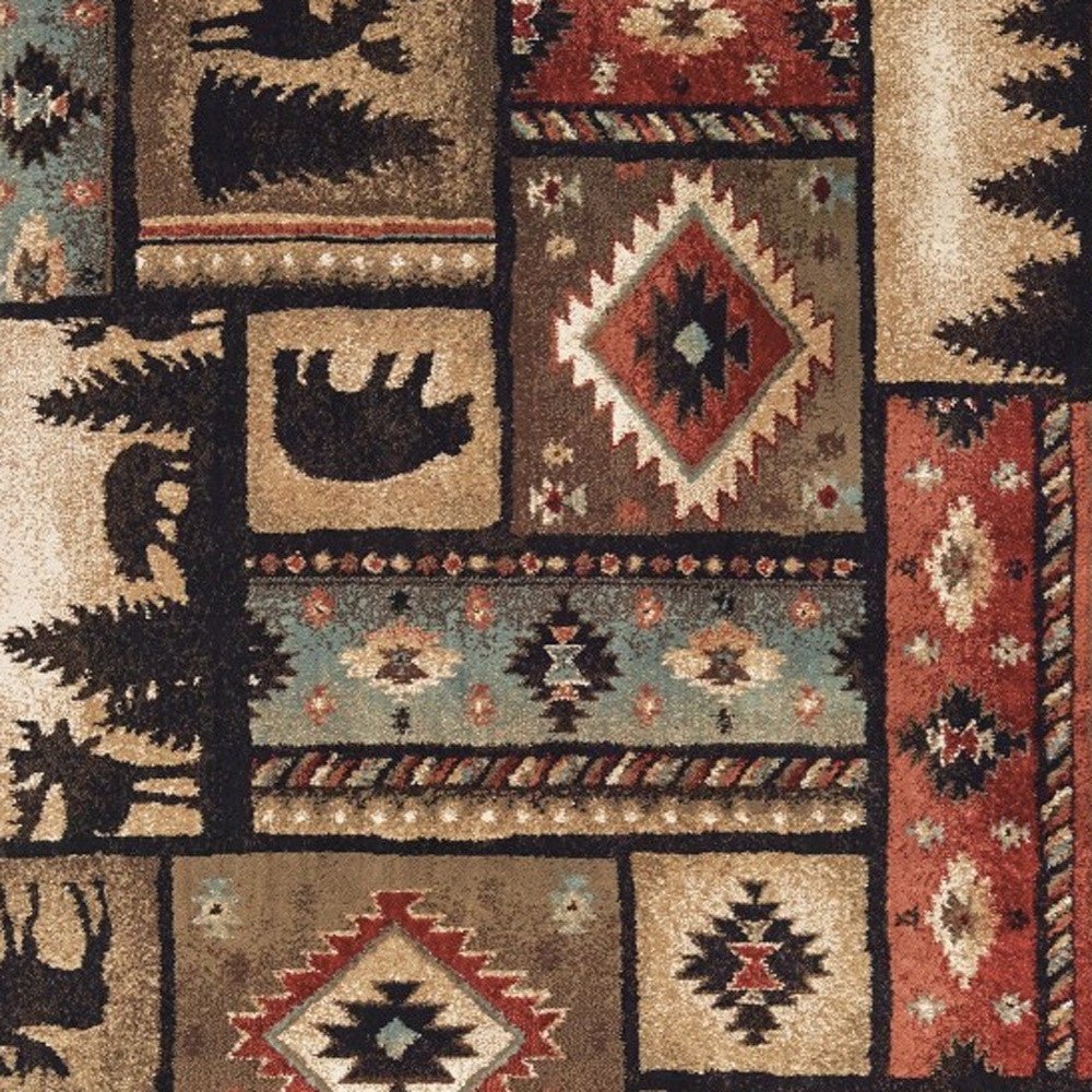 HomeRoots 2' x 3' Black and Brown Nature Lodge Scatter Rug