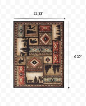 HomeRoots 2' x 3' Black and Brown Nature Lodge Scatter Rug