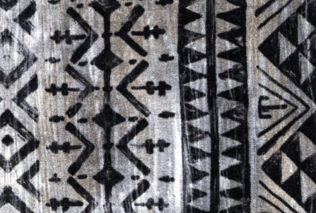 HomeRoots 2' x 3' Black and Gray Aztec Washable Floor Mat