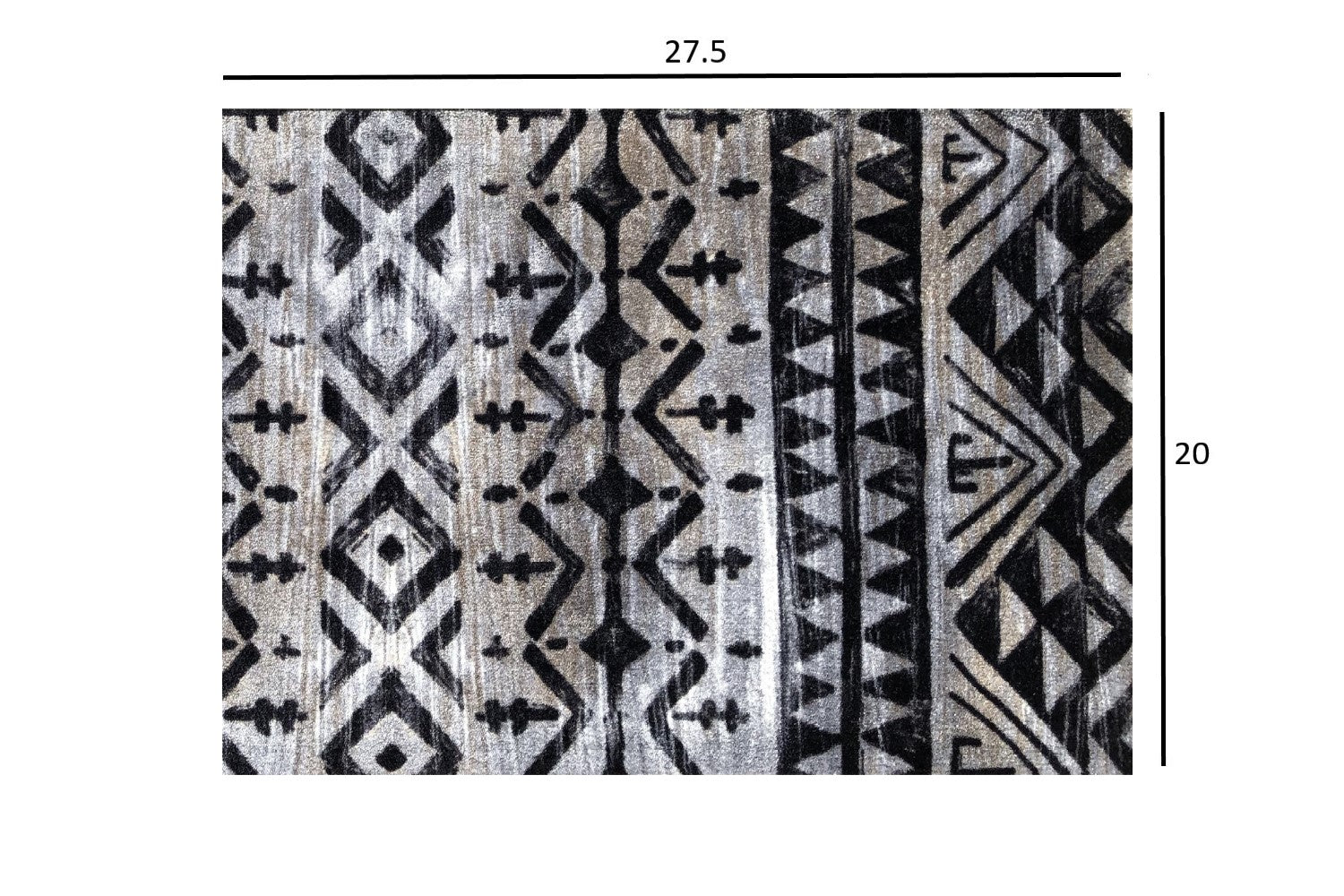 HomeRoots 2' x 3' Black and Gray Aztec Washable Floor Mat