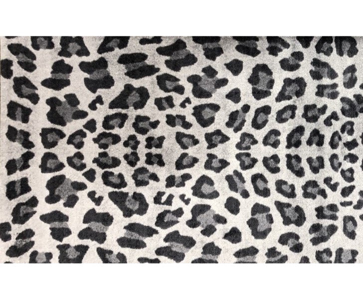 HomeRoots 2' x 3' Black and Gray Cheetah Washable Floor Mat