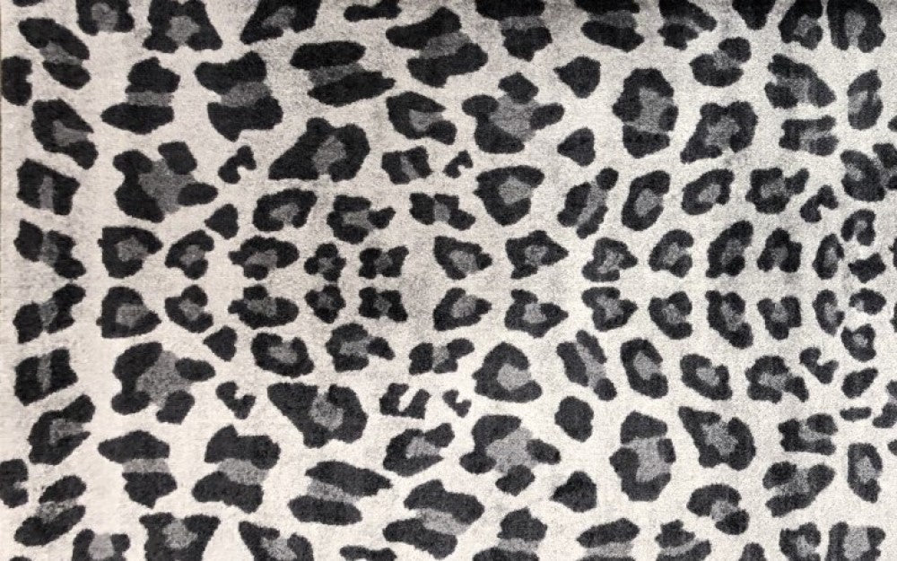 HomeRoots 2' x 3' Black and Gray Cheetah Washable Floor Mat