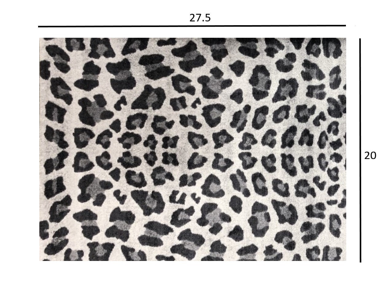 HomeRoots 2' x 3' Black and Gray Cheetah Washable Floor Mat
