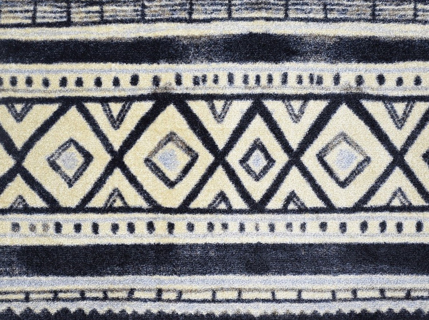 HomeRoots 2' x 3' Black and Gray Modern Tribal Washable Floor Mat