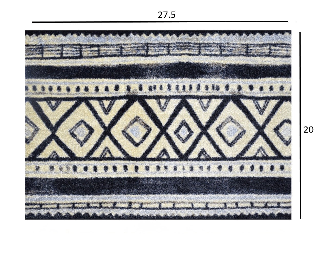HomeRoots 2' x 3' Black and Gray Modern Tribal Washable Floor Mat