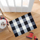 HomeRoots 2' x 3' Black and White Buffalo Check Washable Floor Mat