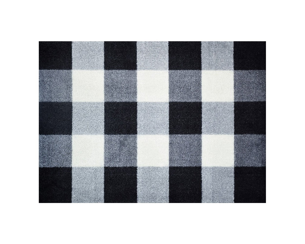 HomeRoots 2' x 3' Black and White Buffalo Check Washable Floor Mat
