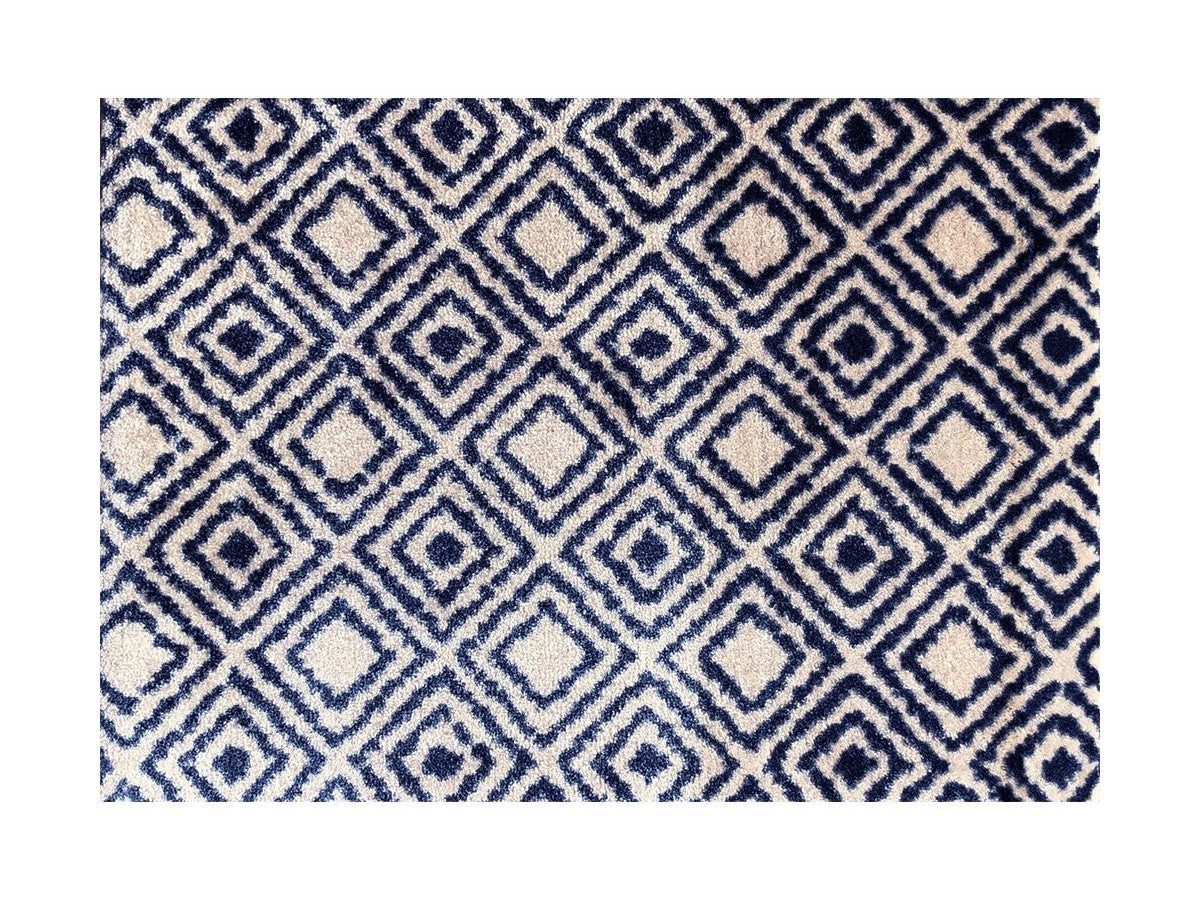 HomeRoots 2' x 3' Blue Diamond Washable Floor Mat