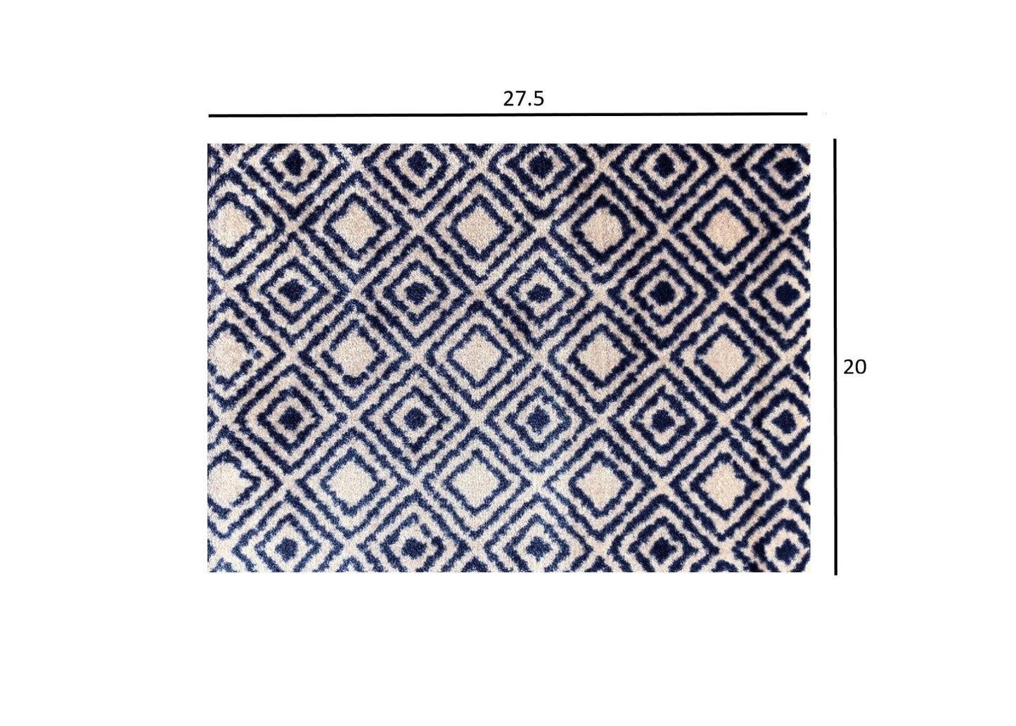 HomeRoots 2' x 3' Blue Diamond Washable Floor Mat