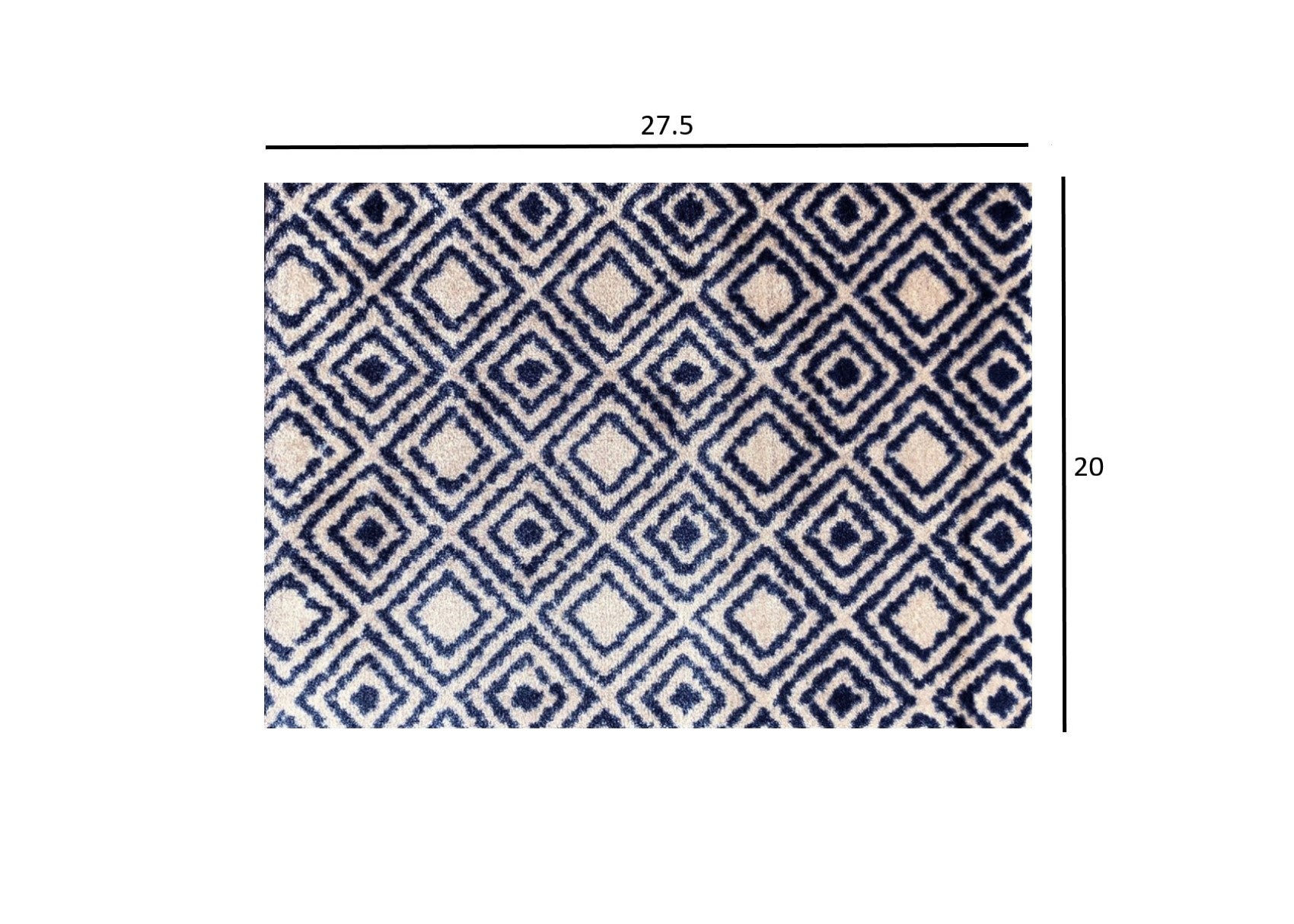 HomeRoots 2' x 3' Blue Diamond Washable Floor Mat