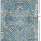 HomeRoots 2' x 3' Blue Distressed Medallion Scatter Rug