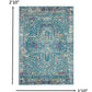 HomeRoots 2' x 3' Blue Distressed Medallion Scatter Rug