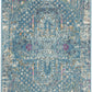 HomeRoots 2' x 3' Blue Distressed Medallion Scatter Rug