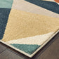 HomeRoots 2' x 3' Blue Green Beige Retro Wedge Indoor Area Rug