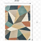 HomeRoots 2' x 3' Blue Green Beige Retro Wedge Indoor Area Rug