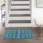 HomeRoots 2' x 3' Blue Jewels Geometric Scatter Rug