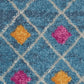 HomeRoots 2' x 3' Blue Jewels Geometric Scatter Rug