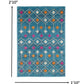 HomeRoots 2' x 3' Blue Jewels Geometric Scatter Rug